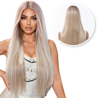 Luxe Platinum Blonde Front Lace Wig Steil