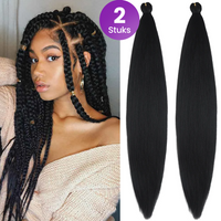 2 x Zwarte Braided hair Bundel Synthetisch Haar