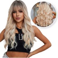 Blonde Pruik met Pony - Pruiken Dames - 65 cm Pruik Sassy Goods