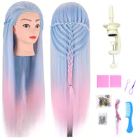 Oefenhoofd Kappershoofd Roze Blauw - 70 cm Oefenhoofd Sassy Goods