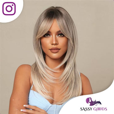 Platinum Blonde Pruik Lang Pruik Sassy Goods