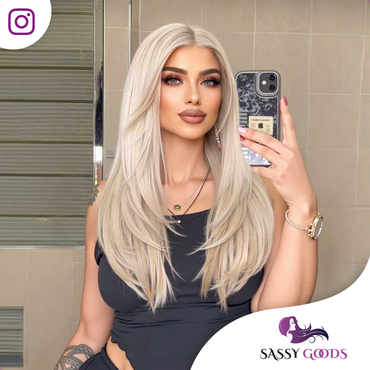 Lace Wig Licht Blond 55 cm met Lagen