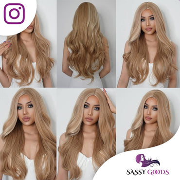 Blonde Pruik met Highlights Pruik Sassy Goods