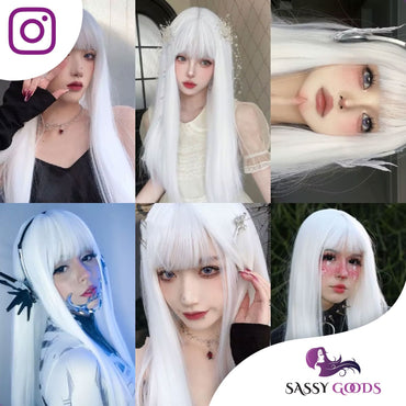 Pruik Wit Lang Pruik Sassy Goods