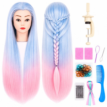 Oefenhoofd Kappershoofd Roze Blauw - 70 cm