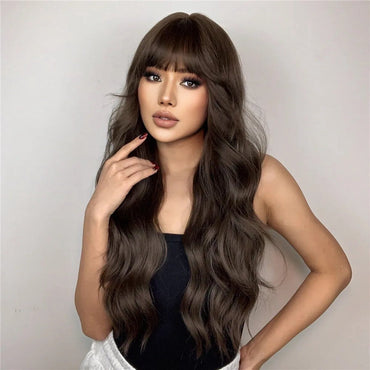 Pruik Bruin met Pony Pruik Sassy Goods