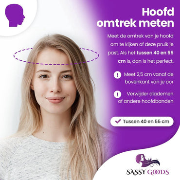 Chocolade bruine pruik met lagen - half lang haar - 50 cm