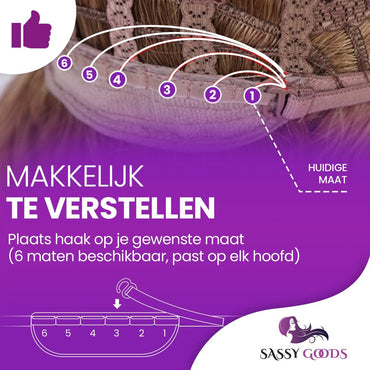 Pruik Bruin met Pony Pruik Sassy Goods