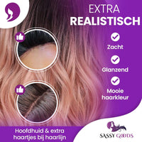 Luxe Roze Ombre Lace Wig - Pruik Pruik Sassy Goods