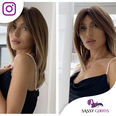 Bruine Pruik met Lagen Pruik Sassy Goods