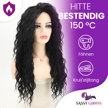 Zwarte Krullen Pruik Pruik Sassy Goods