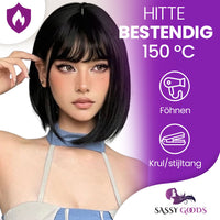 Zwarte Pruik Kort Pruik Sassy Goods