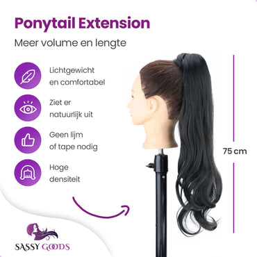 Ponytail Extension Zwart Haarextensies Sassy Goods