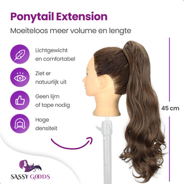 Clip In Ponytail Extension Bruin Haarextensies Sassy Goods