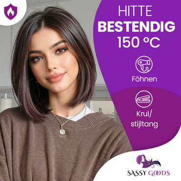 Luxe Bruine Pruik Front Lace Wig - 25 cm