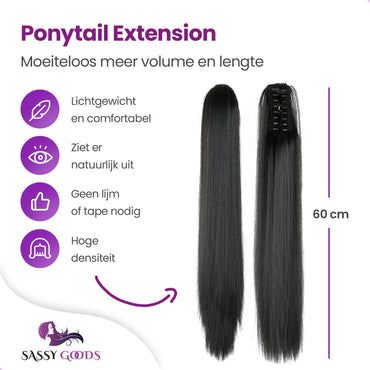 Clip In Extension Steil Zwart Haarextensies Sassy Goods