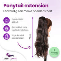 Ponytail Extension Donkerbruin Golvend extensions Sassy Goods
