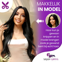 Zwarte Pruik Lang Golvend Pruik Sassy Goods