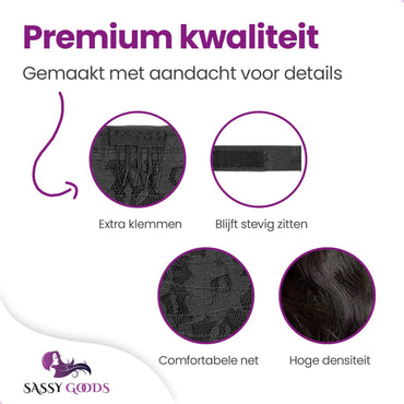 Ponytail Extension Zwart Golvend Haarextensies Sassy Goods