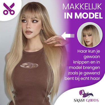 Blonde Pruik Steil 70 cm Pruik Sassy Goods