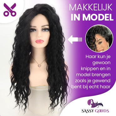 Zwarte Krullen Pruik Pruik Sassy Goods