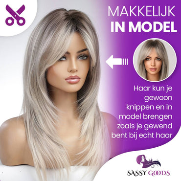Platinum Blonde Pruik Lang Pruik Sassy Goods