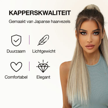 Wrap Around Ponytail Haar Extensions Paardenstaart Extension - As Blond - Steil - 60 cm Haarextensies Sassy Goods