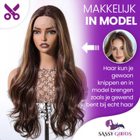 Luxe Bruine Pruik Front Lace Wig - 60 cm Pruik Sassy Goods