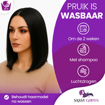 Premium V-Part Wig Bob Steil – 100% Echt Human Hair