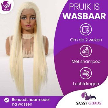 Luxe Ultra Lange Blonde Pruik Front Lace Wig
