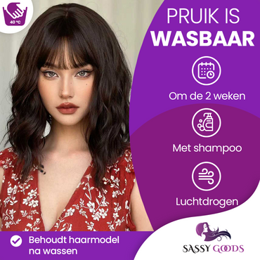 Korte Pruik Kastanjebruin - 35 cm