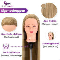 Donkerblond Oefenhoofd Kappershoofd Oefenhoofd Sassy Goods