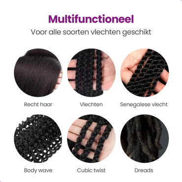 1 x Zwarte Braided hair Bundel Extensions Synthetisch Haar