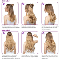 Premium Hair Extensions - Blond Golvend - Onzichtbare Scheiding - Natuurlijke Look - Hair extension - 45 cm Haarextensies Sassy Goods