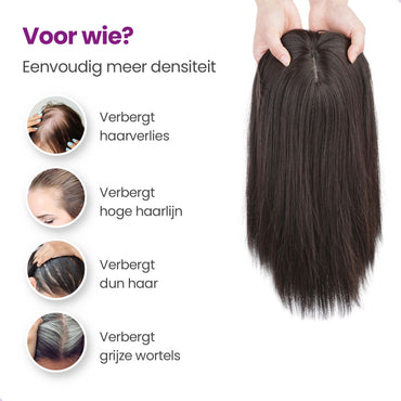 Haartopper Donkerbruin Haarextensies Sassy Goods