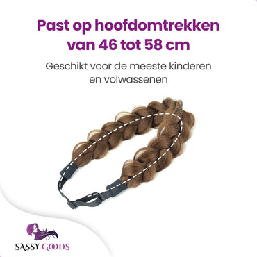 Gevlochten Haarband – Verstelbaar | Bruin vlechtband Sassy Goods