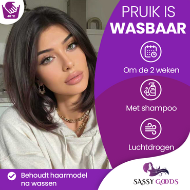 Luxe Bruine Pruik Front Lace Wig - 25 cm