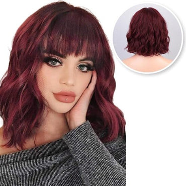 Rode Pruik - Pruiken Dames - Wig - Verstelbaar - Kort Haar - Rood - 35 cm Pruik Sassy Goods
