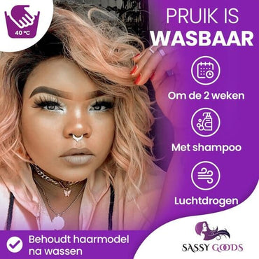Luxe Roze Ombre Lace Wig - Pruik Pruik Sassy Goods