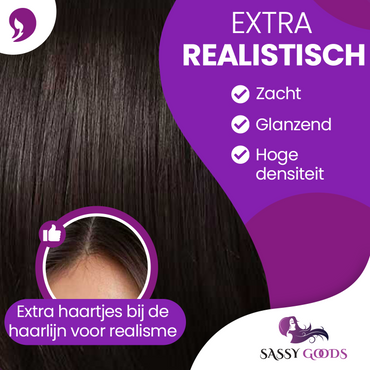 Luxe Bruine Pruik Front Lace Wig - 25 cm