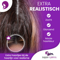 Luxe Bruine Pruik Front Lace Wig - 60 cm Pruik Sassy Goods