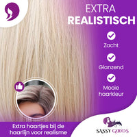 Luxe Ombre Blonde Front Lace Wig Kort Steil 35cm Pruik Sassy Goods
