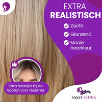 Blonde pruik met Lagen - 60 cm Pruik Sassy Goods