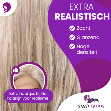 Lace Wig Licht Blond 55 cm met Lagen