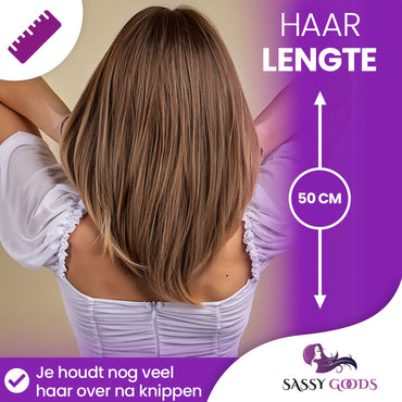 Bruine Pruik met Lagen Pruik Sassy Goods