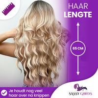 Blonde Pruik met Pony - Pruiken Dames - 65 cm Pruik Sassy Goods