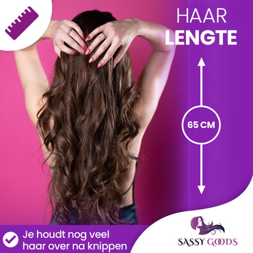 Luxe Bruine Pruik Front Lace Wig - 60 cm Pruik Sassy Goods
