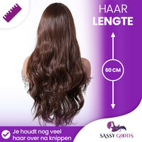 Luxe Bruine Pruik Front Lace Wig - 60 cm Pruik Sassy Goods