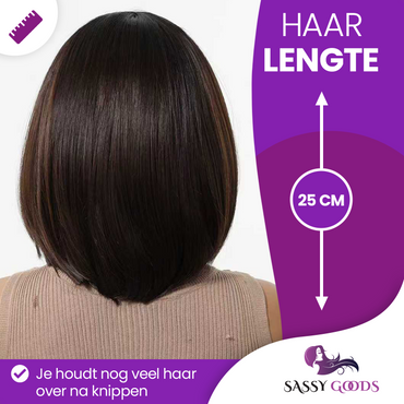 Luxe Bruine Pruik Front Lace Wig - 25 cm