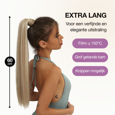 Wrap Around Ponytail Haar Extensions Paardenstaart Extension - As Blond - Steil - 60 cm Haarextensies Sassy Goods